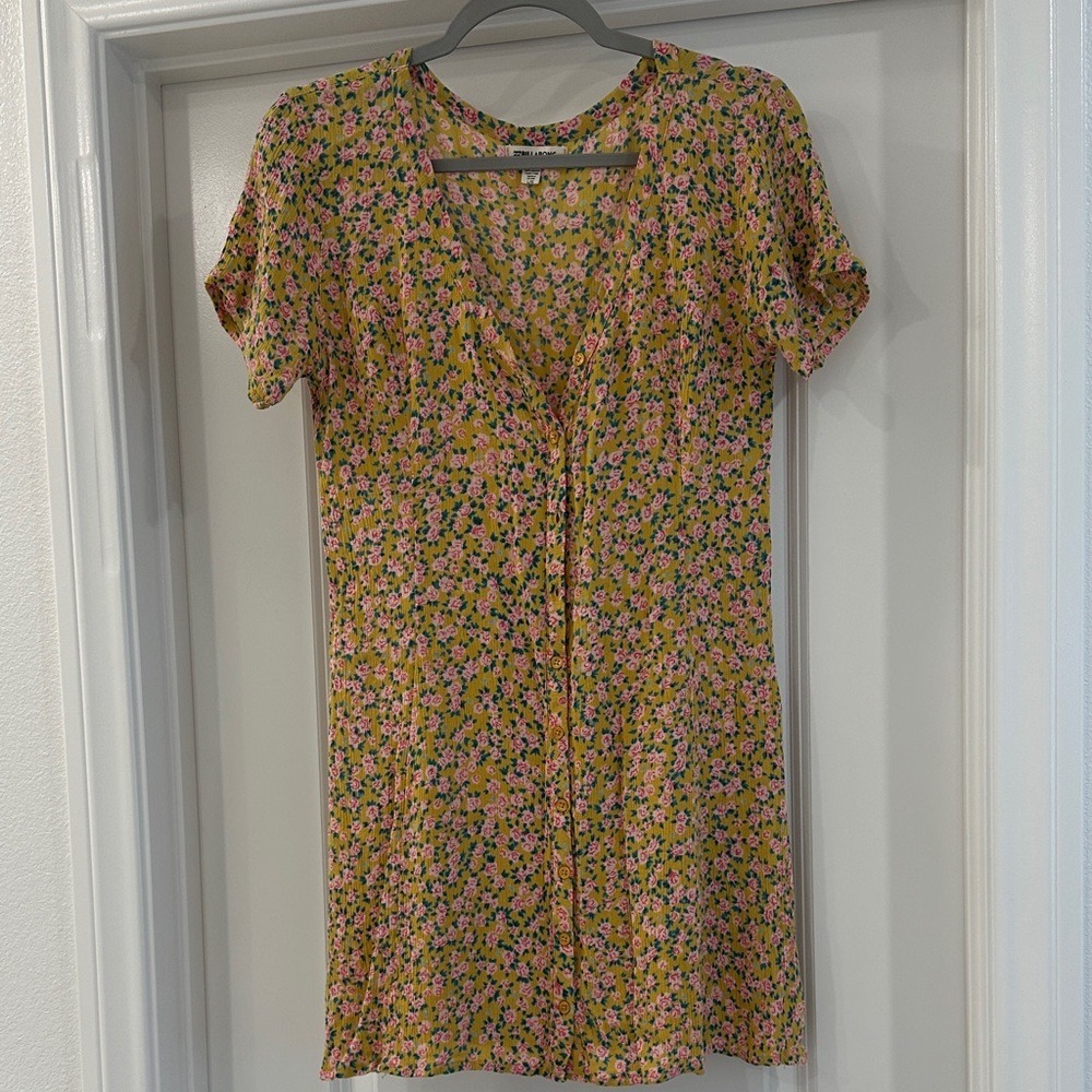 Billabong Pink and Yellow Floral Mini Dress